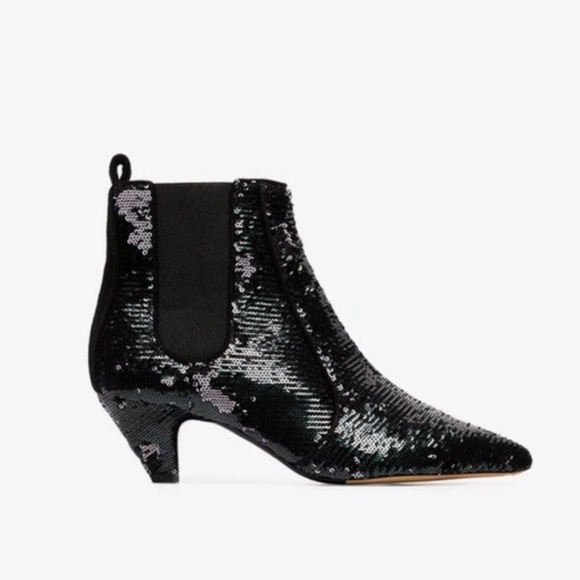 NEW TABITHA SIMMONS Sequins Ankle Boots Size 36 Black